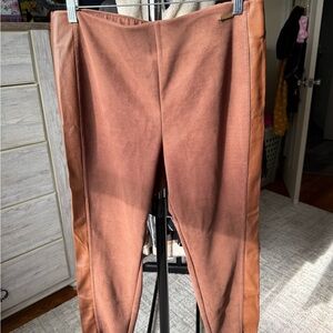 Brown Faux Leather Pants